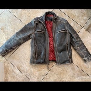 Men’s Blacked Distressed Leather Jacket